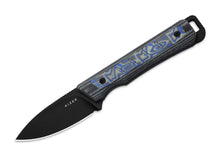 Kizer Whiskey Jack 10V Black Norplex UltreX Micarta & Multicolored Vortex Micarta