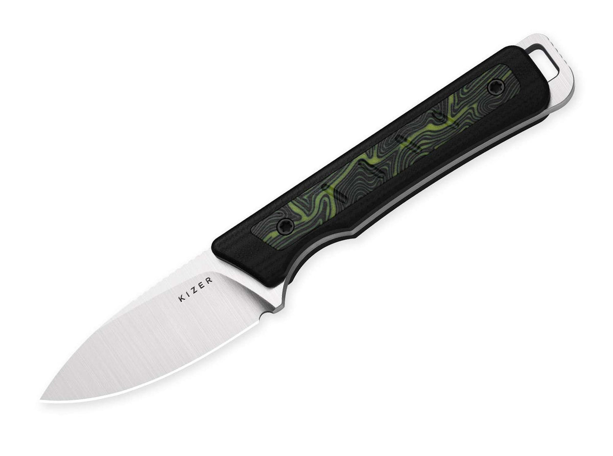 Kizer Whiskey Jack AEB-L Black & Green G10