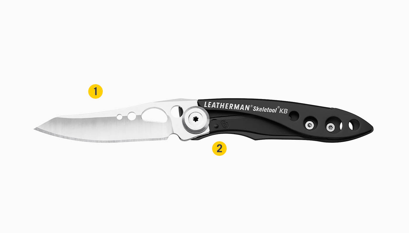 Leatherman Skeletool KB Onyx pocket knife - tools overview