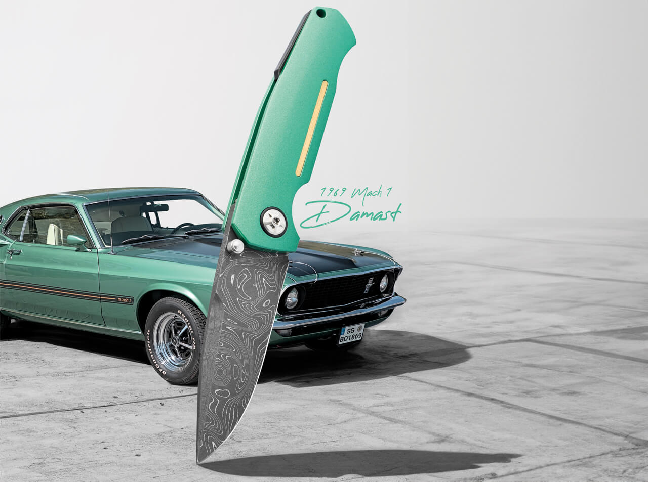 Böker Manufaktur Solingen 1969 Mach-1 Damast