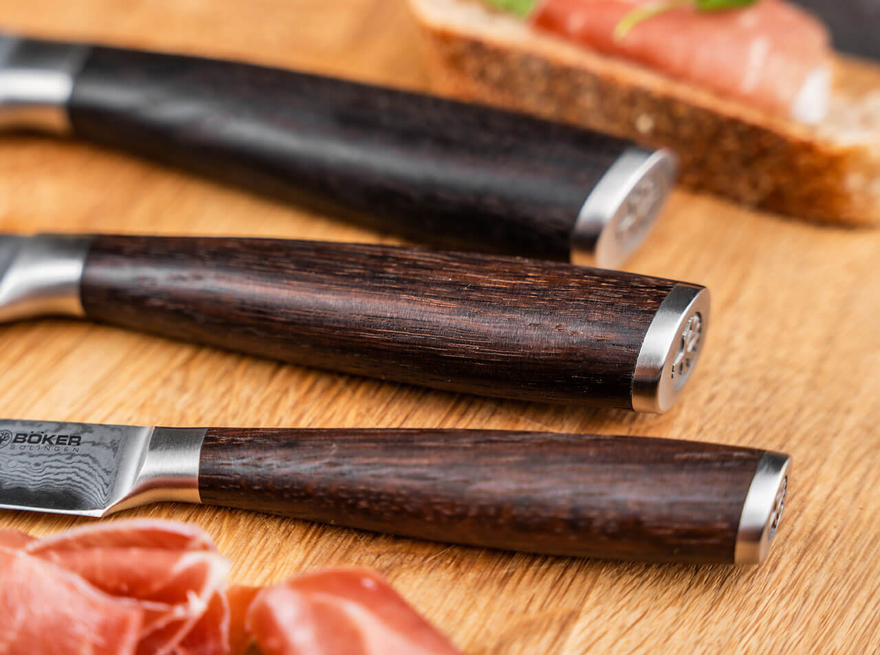 Böker Manufaktur Solingen Meisterklinge Damast Santoku