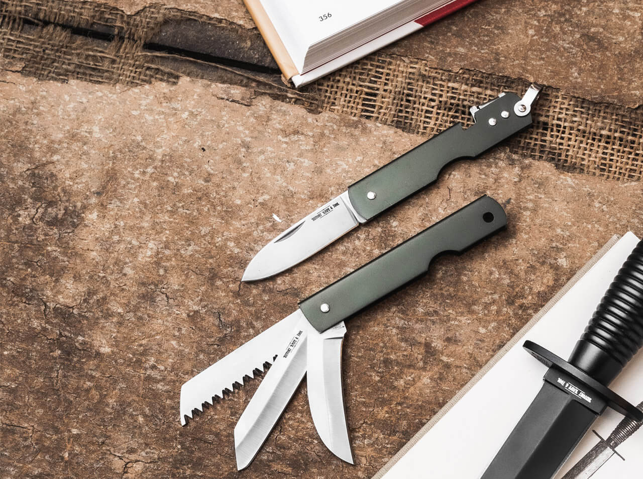 History Knife & Tool Japanese Army Pen Knife Saw & Hawkbill