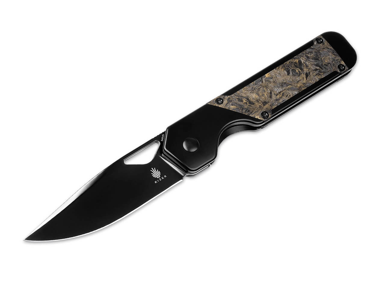 Kizer Militaw S45VN Ti-Fat Carbon