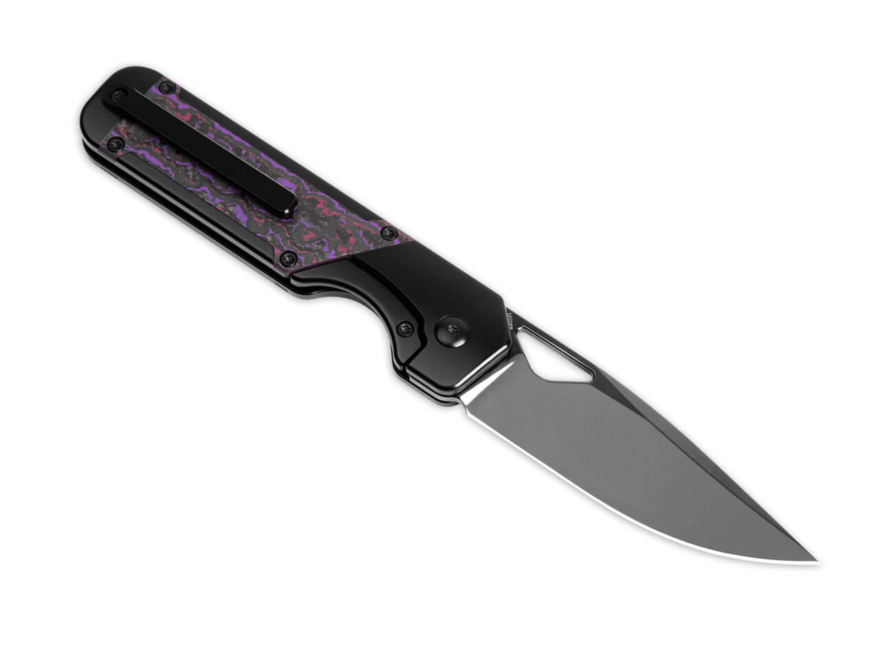 Kizer Militaw Titanium Fatcarbon Purple Haze