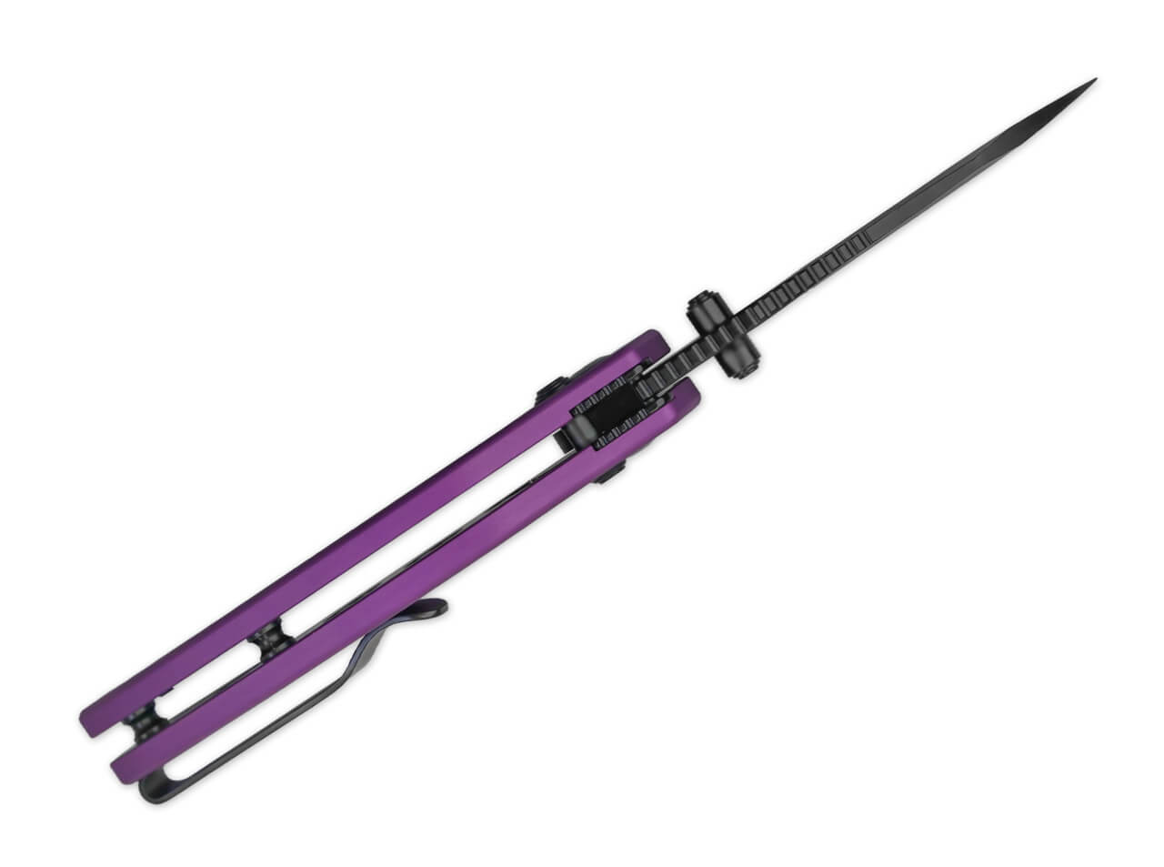 Kizer Mini Bulldog Nitro-V Purple Aluminum Black Blade