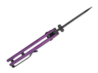 Kizer Mini Bulldog Nitro-V Purple Aluminum Black Blade